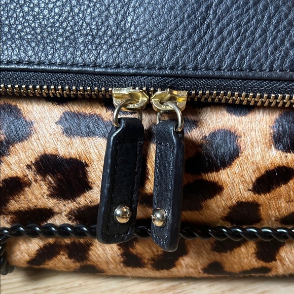Talbots Leopard Calfskin Leather Folding Clutch - Picture 9 of 14